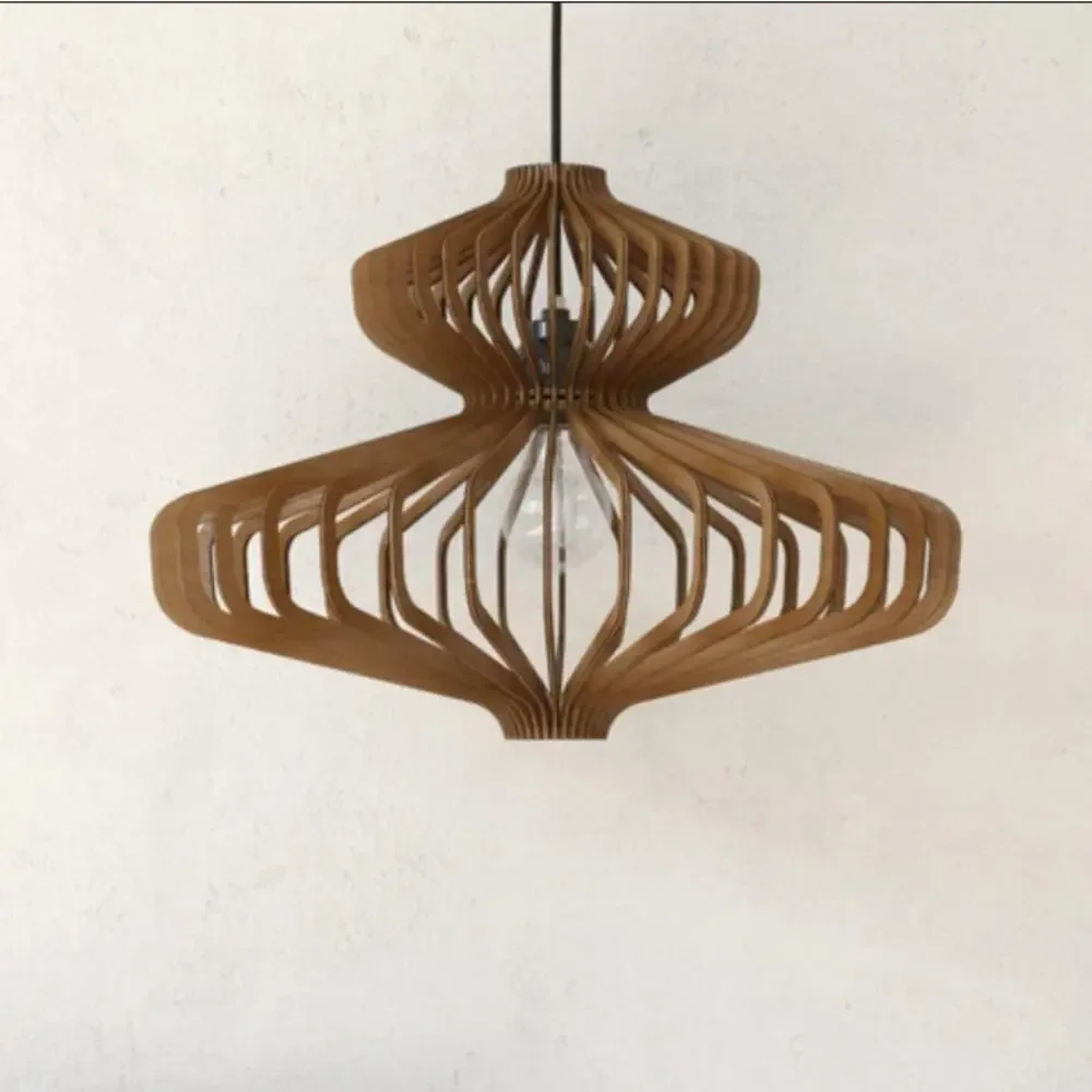 Sertao‎ Shop Frances Modern Wood Pendant Light Natural Contemporary